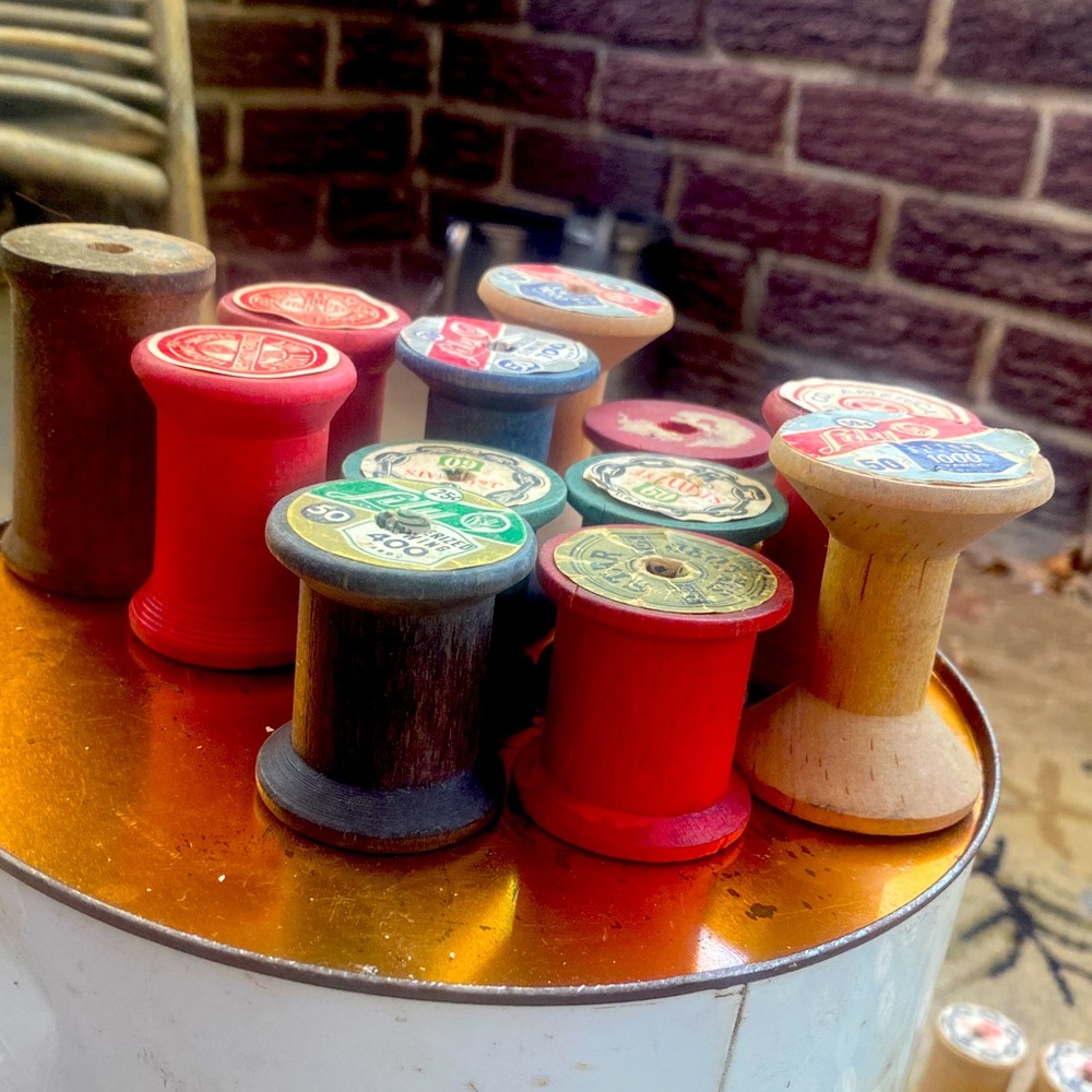 Vintage Wood Thread Spools
